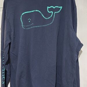 Navy Long Sleeve Shirt with Whale Logo